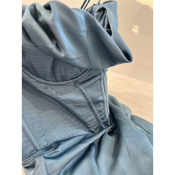 NWT HOUSE OF CB LONDON Size M Myrna Blue Charmaine Corset Dress MSRP $285 - Picture 8 of 15